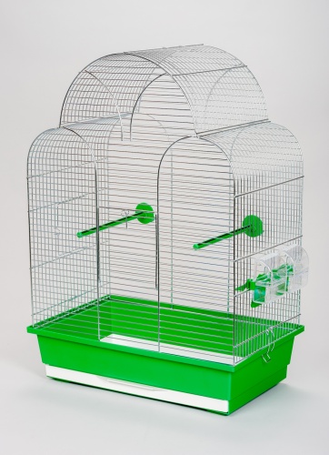 Детальная картинка Клетка InterZoo  P-025 SONIA ZINC (450х280х630мм), для птиц, прут цинк фото 2