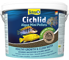 Картинка анонса Корм Tetra Cichlid Algae Mini Pellets 10 л, мини-шарики для небольших цихлид, со спирулиной