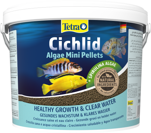 Детальная картинка Корм Tetra Cichlid Algae Mini Pellets 10 л, мини-шарики для небольших цихлид, со спирулиной