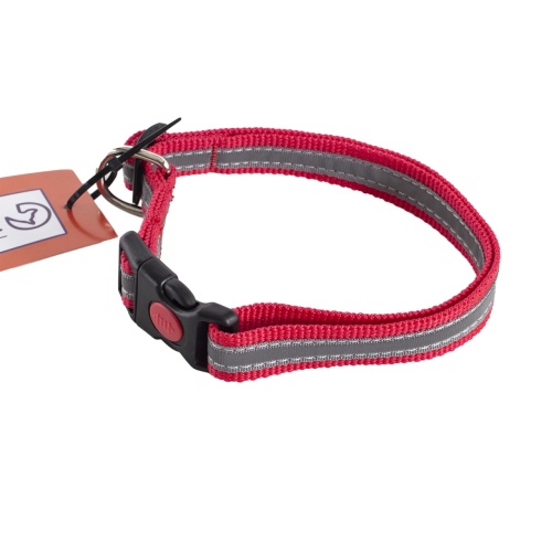 Детальная картинка Ошейник RichPet Light Dog, со светоотражающей стропой, 15мм (обхват шеи 27-42см), красный