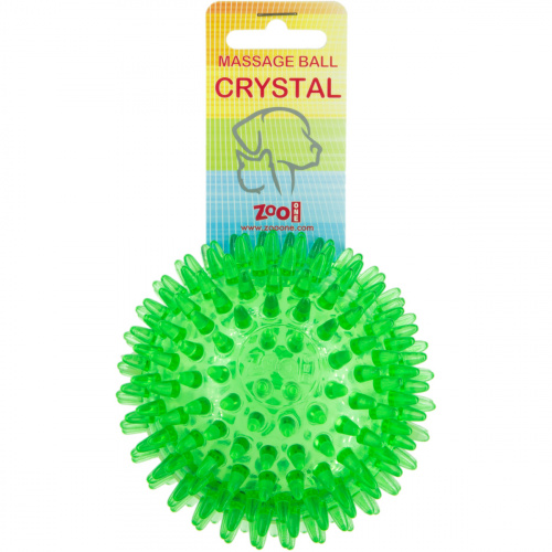 Мяч массажный 10 см прозрачный Crystal ZooOne (зелёный) фото 2