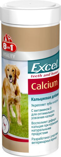 Детальная картинка Кальциевая добавка 8in1 Excel Calcium Кальций для собак и щенков, 470 таблеток