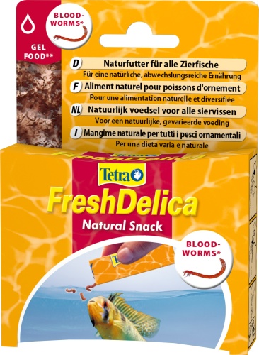 Детальная картинка Корм Tetra FreshDelica Bloodworms 48 г (желе/ мотыль), натуральное лакомство для всех видов рыб 