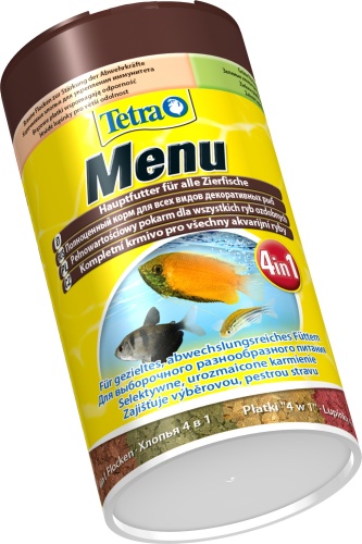Детальная картинка Корм Tetra Menu 100 мл, для всех видов рыб из 4-х разных видов хлопьев фото 2