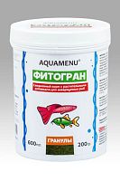 Картинка анонса Корм с растительными добавками AQUAMENU Фитогран 600 мл, гранулы для мелких и средних аквариумных рыб