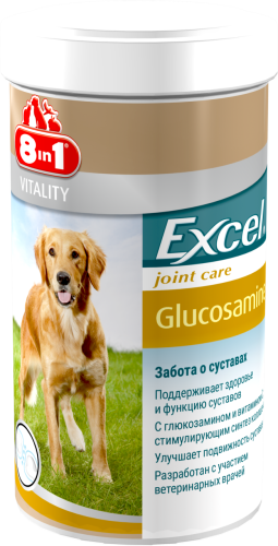 Детальная картинка Глюкозамин для собак 8in1 Excel Glucosamine 110 таблеток, кормовая добавка для здоровья и подвижности суставов