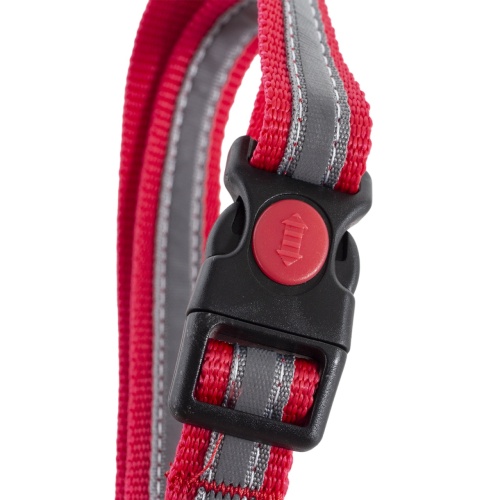 Детальная картинка Ошейник RichPet Light Dog, со светоотражающей стропой, 15мм (обхват шеи 27-42см), красный фото 4