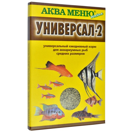 Детальная картинка Корм ежедневный АКВА МЕНЮ Универсал-2  30 г, для всех видов рыб от 6 до 12 см.