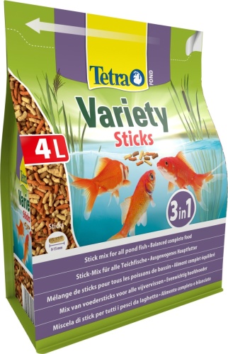 Детальная картинка Корм Tetra Pond Variety Sticks 4 л, смесь из 3-х видов палочек для всех видов прудовых рыб