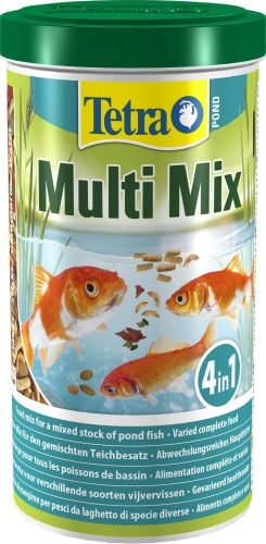 Детальная картинка Корм Tetra Pond Multi Mix 1 л, кормовая смесь для всех видов прудовых рыб (хлопья, палочки, таблетки, гаммарус)