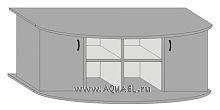 Картинка анонса Подставка AquaPlus фигурная 153 (155*51*71 см) с двумя дверками ДСП по краям, черная, собранная, подходит для модели аквариума LUX Ф380