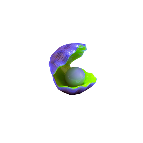 Детальная картинка Декорация флуоресцирующая GloFish Раковина-жемчужница (8 х 4 х 7.5см),меняет цвет в УФ-свете фото 2
