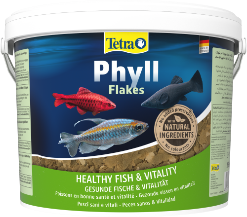 Детальная картинка  Корм Tetra Phyll Flakes 10 л, хлопья для всех видов травоядных рыб