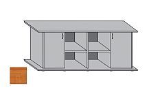 Картинка анонса Подставка AquaPlus 160 (1610*460*710) с двумя дверками ДСП по краям, ольха, в коробке , ПВХ