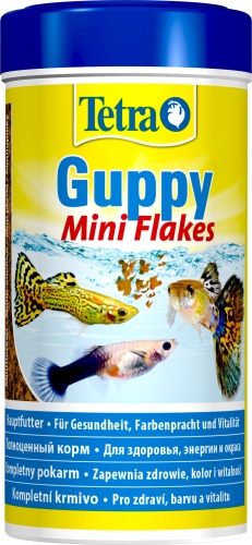 Детальная картинка Корм Tetra Guppy Mini Flakes 250 мл, хлопья для гуппи и других живородящих рыб фото 3