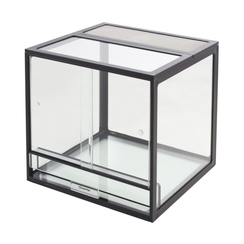 Детальная картинка Террариум профильный AquaPlus PROFI 90 (45х45х45 см) стекло: стенки 5 мм, дно 8 мм, черный фото 2