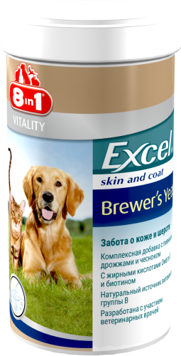 Детальная картинка Пивные дрожжи 8in1 Excel Brewers Yeast для кошек и собак, 780 таблеток
