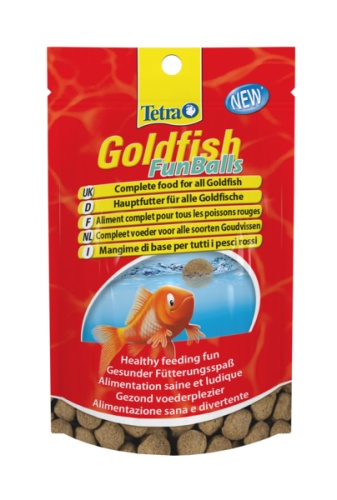 Детальная картинка Корм Tetra Goldfish FunBalls 20 г, плавающие шарики для золотых рыбок