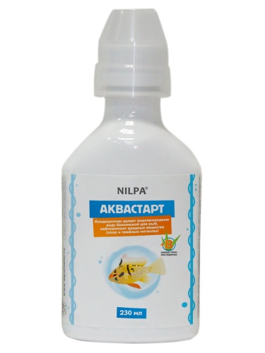 Детальная картинка Кондиционер НИЛПА  Аквастарт 230мл, делает водопроводную воду безопасной для рыб