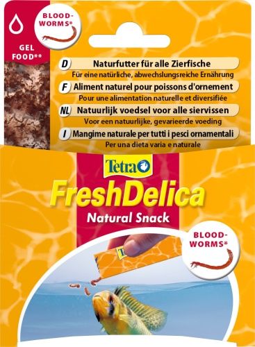 Детальная картинка Корм Tetra FreshDelica Bloodworms 48 г (желе/ мотыль), натуральное лакомство для всех видов рыб  фото 2