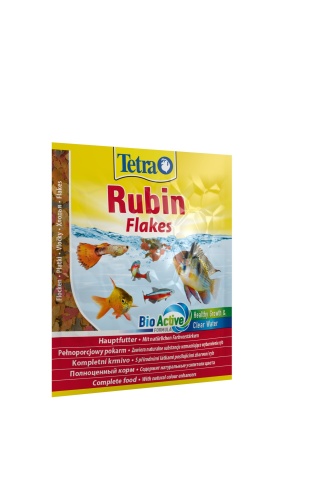 Детальная картинка Корм Tetra Rubin Flakes 12 г (сашет), хлопья для всех видов рыб, для усиления окраса 