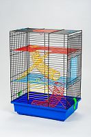 Клетка InterZoo  G-020 TEDDY II COLOR + SPRING (360х240х540мм), для грызунов, прут цветной