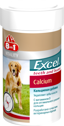 Детальная картинка Кальциевая добавка 8in1 Excel Calcium Кальций для собак и щенков, 155 таблеток