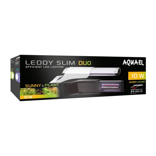 Детальная картинка Cветильник светодиодный AQUAEL LEDDY SLIM DUO SUNNY & PLANT 10 Вт черный, для аквариума длиной 24-50 см