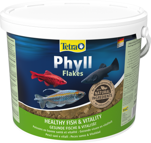 Детальная картинка  Корм Tetra Phyll Flakes 10 л, хлопья для всех видов травоядных рыб фото 2