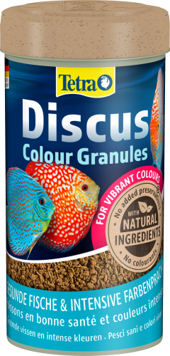 Детальная картинка Корм Tetra Discus Color Granules 250 мл, гранулы для  для дискусов, усиливают красный окрас фото 2