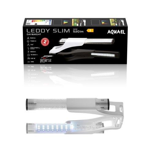 Детальная картинка Светодиодный светильник LEDDY SLIM 4.8W SUNNY DAY&NIGHT белый, для аквариумов 20-30 см фото 3