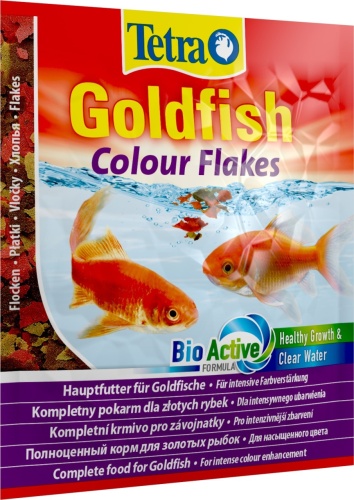 Детальная картинка Корм Tetra Goldfish Colour Flakes 12 г (сашет), хлопья для золотых рыбок, для усиления окраса