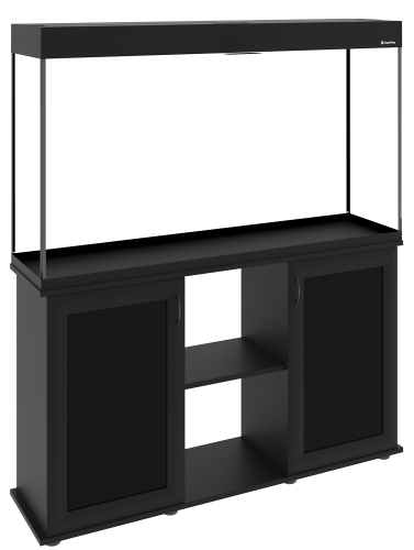 Детальная картинка Аквариум AquaPlus LUX LED П288 черный (121х41х66 см) стекло 10 мм, прямоугольный, 254 л., со светодиодным модулем AQUAEL LEDDY TUBE Retro Fit Sunny 2х18 W / 1017 мм, аквар. коврик фото 2